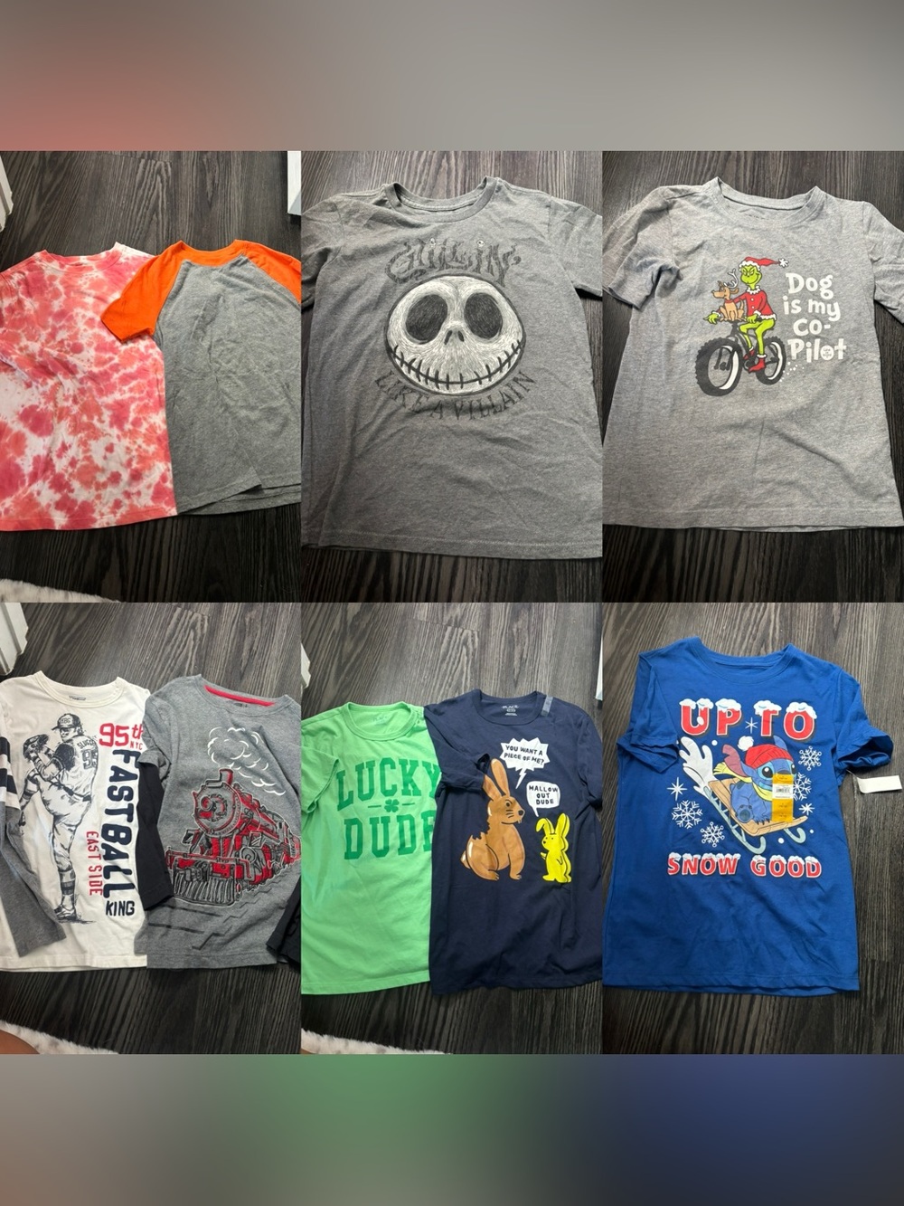 Kids Gray Graphic Tee bundle size 10 - Jack Skull Design